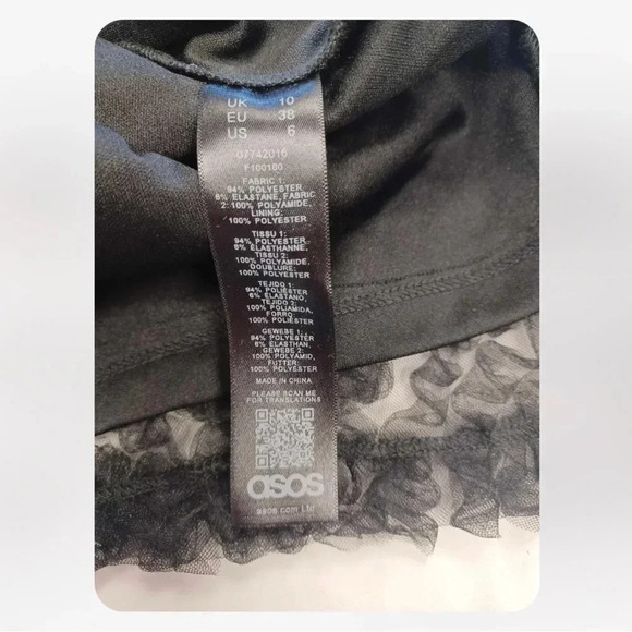 💥HOST  PICKx2💥 ASOS Design Scuba Bandeau Black Floral Lace Midi Dress Size 6 - Picture 11 of 15